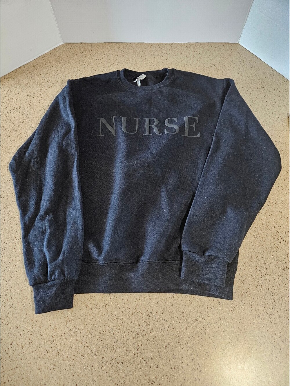 Jerzees black NURSE crewneck sweatshirt